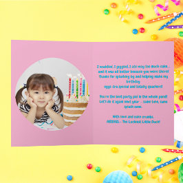 Een Lucky Duck Foto Girly Kids Verjaardag Bedankt Kaart