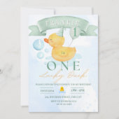 Een Lucky Duck Geslacht Neutraal Rubber 1e Verjaar Kaart (Voorkant)