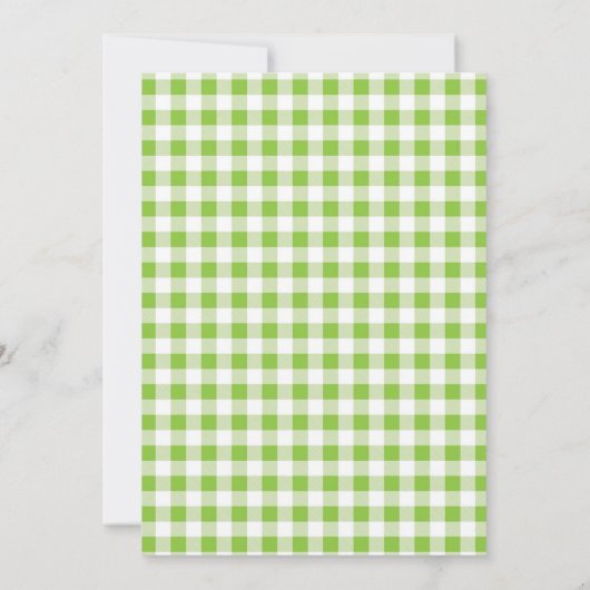 Een Lucky Duck Green Gingham verjaardagsuitnodigin Kaart (Achterkant)