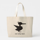 Een Lucky Duck grote stevige canvas tas (Achterkant)