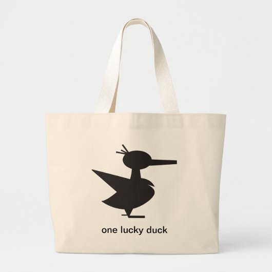 Een Lucky Duck grote stevige canvas tas (Voorkant)