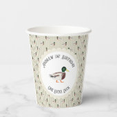 Een Lucky Duck Mallard 1e verjaardag Papieren Bekers (Achterkant)