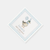 Een Lucky Duck Pastel Blue Balloon Verjaardagsguns Servet (Hoek)