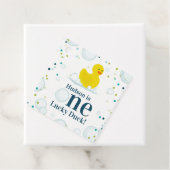 Een Lucky Duck Pink Eerste Verjaardagsfeestje Bedankjes Labels (In situ)