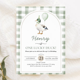 Een Lucky Duck verjaardagsuitnodiging Kaart