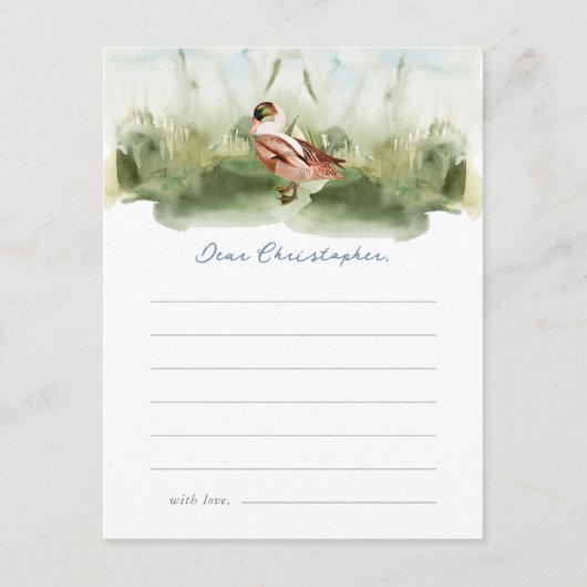 Een Lucky Duck Waterverf Verjaardag Tijd Capsule Informatiekaartje (Voorkant)