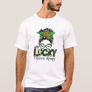 Eén Lucky Dyslexia Therapie St Patrick Day Teacher T-shirt
