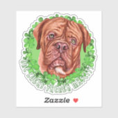 Een Lucky French Mastiff Funny St. Patrick Dog Sticker (Vel)