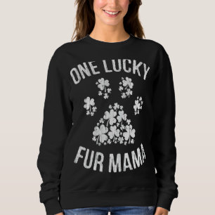 Eén Lucky Fur Mama St Patrick Day Paw Dog mama Trui