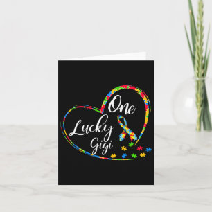 Eén Lucky Gigi Autism Awareness Gift Puzzle Piece Kaart