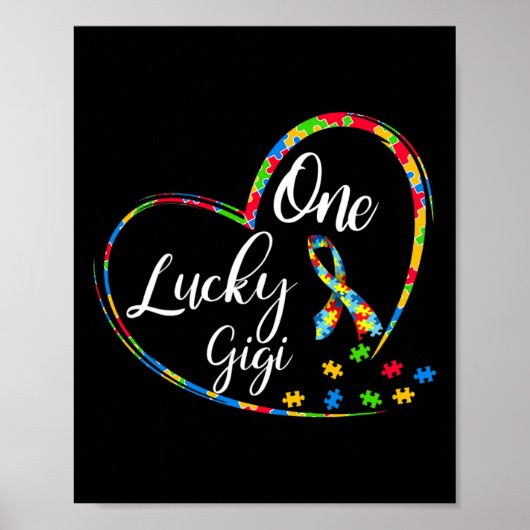 Eén Lucky Gigi Autism Awareness Gift Puzzle Piece Poster (Voorkant)