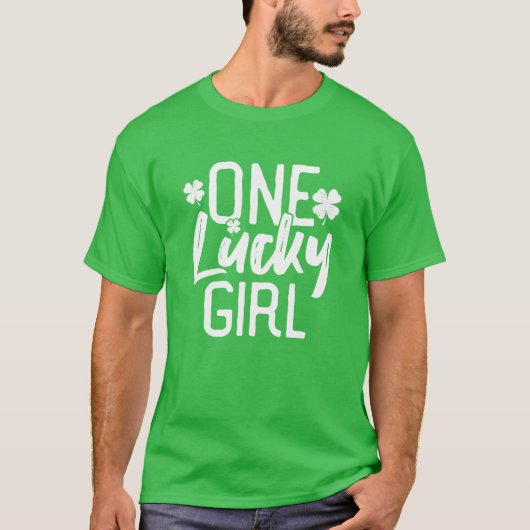 Een Lucky Girl St. Patrick's Day Matching Pajamas T-shirt (Voorkant)