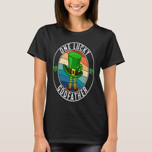 Eén Lucky Godfather Leprechaun Irish St Patricks T-shirt (Voorkant)