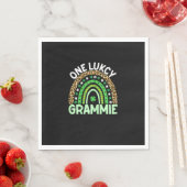 Een Lucky Grammie Leopard Rainbow Saint Patrick's Servet (Insitu)