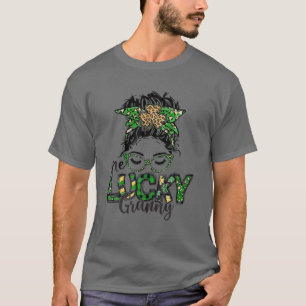 Een Lucky Granny St. Patrick's Day Bun Leopa T-shirt