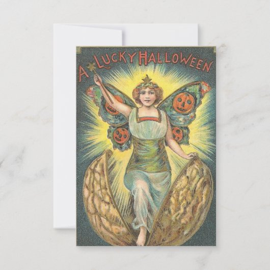 Een Lucky Halloween Vintage Invite Kaart (Voorkant)