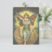 Een Lucky Halloween Vintage Invite Kaart (Staand voorkant)