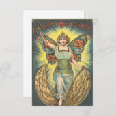 Een Lucky Halloween Vintage Invite Kaart (Voorkant / Achterkant)