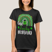 Eén Lucky Husband Leopard Print Rainbow St Patrick T-shirt (Voorkant)