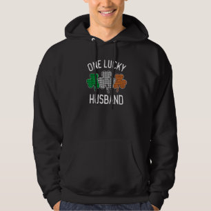 Een Lucky Husband St Patrick's Day Irish Flag Plai Hoodie