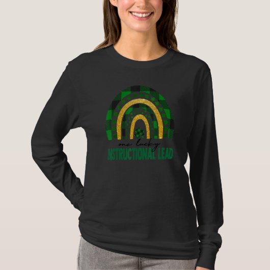 Eén Lucky Instructional Lead Rainbow St Patricks D T-shirt (Voorkant)