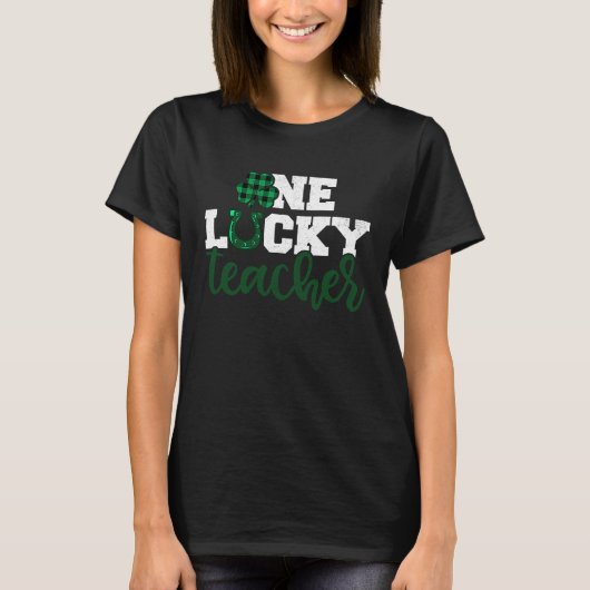 Eén Lucky Irish Teacher St Patricks Day Buffalo P T-shirt (Voorkant)