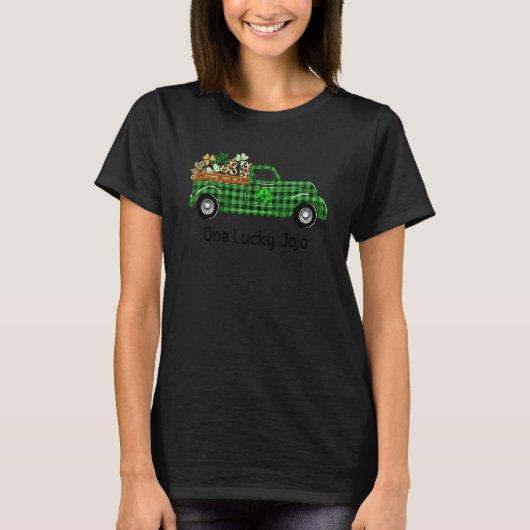 Eén Lucky Jojo Truck Green Pset Shamrocks St Patr T-shirt (Voorkant)