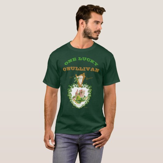 Eén Lucky Jouw naam St Patricks Day Blarney Castle T-shirt (Voorkant volledig)