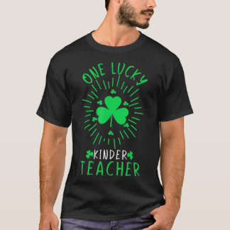 Eén Lucky Kinder Teacher Rainbow Leopard Lucky T-shirt