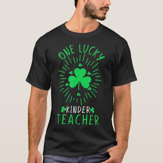 Eén Lucky Kinder Teacher Rainbow Leopard Lucky T-shirt (Voorkant)