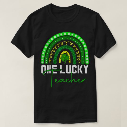 Eén Lucky Kinder Teacher Rainbow Leopard St T-shirt (Design voorkant)