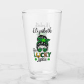 Een Lucky Lassie met naam op glas (Achterkant)