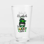 Een Lucky Lassie met naam op glas (Voorkant)