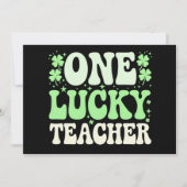 Eén Lucky leraar Groovy Retro leraar St Patricks Kaart (Voorkant)