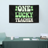 Eén Lucky leraar Groovy Retro leraar St Patricks Spandoek (Beurs)