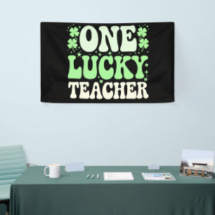 Eén Lucky leraar Groovy Retro leraar St Patricks Spandoek
