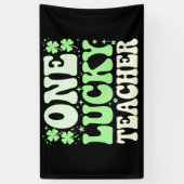 Eén Lucky leraar Groovy Retro leraar St Patricks Spandoek (Verticaal)