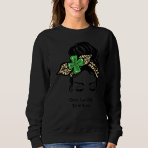 Eén Lucky leraar leopard Play Clover St Patricks Trui