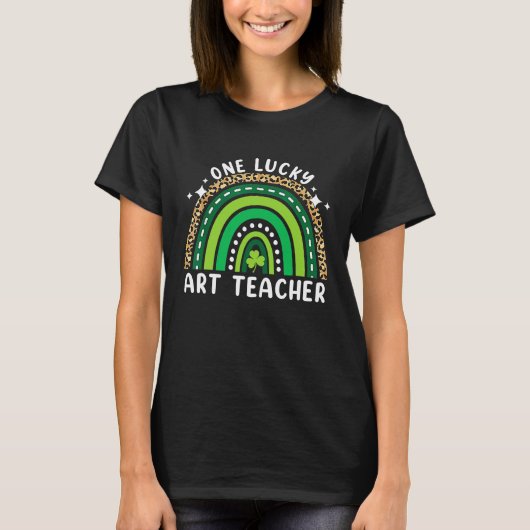 Een Lucky leraar Saint Patrick's Day Rainbow T-shirt (Voorkant)