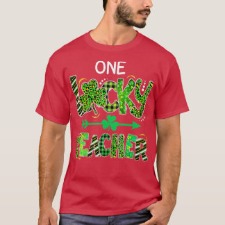 Eén Lucky leraar Shamrock Leopard St. T-shirt