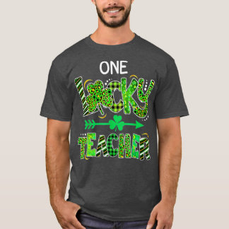 Eén Lucky leraar Shamrock Leopard St. T-shirt