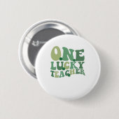 Eén Lucky leraar St Patricks Day Retro Groovy Ronde Button 5,7 Cm (Voorkant /achterkant)