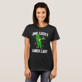 Een Lucky Lunch Lady St Patricks Day Dabbing Lepre T-shirt (Voorkant volledig)