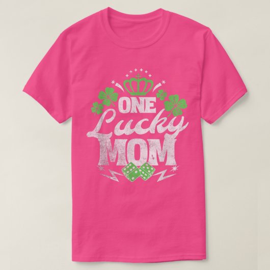 Eén Lucky Ma St Patricks Day Gift  70 s Dic T-shirt (Design voorkant)