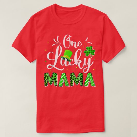 Eén Lucky Mama Irish Shamrock Leopard St Patrick's T-shirt (Design voorkant)