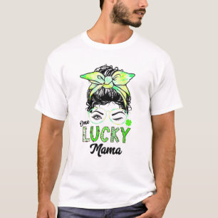 Een Lucky Mama St Patricks Day Messy Bun Hair Tie T-shirt