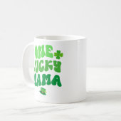 Een Lucky Mama St. Patrick's Day Shamrock Coffee Koffiemok (Voorkant links)