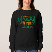 Eén Lucky Mama-St Patricks Day-Shamrock-Mam-Funny Trui (Voorkant)