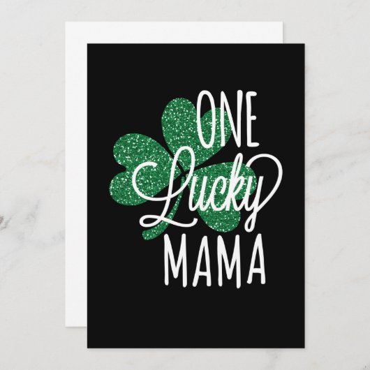 Eén Lucky Mama T-shirt  St Patricks Day Save The Date (Voorkant / Achterkant)