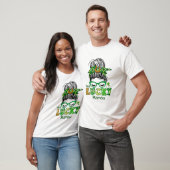Een Lucky Mamaw Messy Bun Leopard St Patrick's Day T-shirt (Unisex)